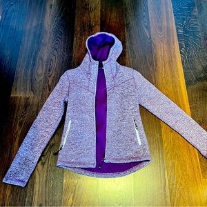 Bench hooded zip up jacket. Size M. Purple. Wool, fleece lined